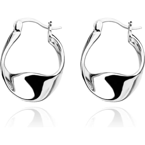 925 Sterling Silver Earrings Silver Hoop Earrings for Women Small Huggie Hoops - Picture 1 of 7